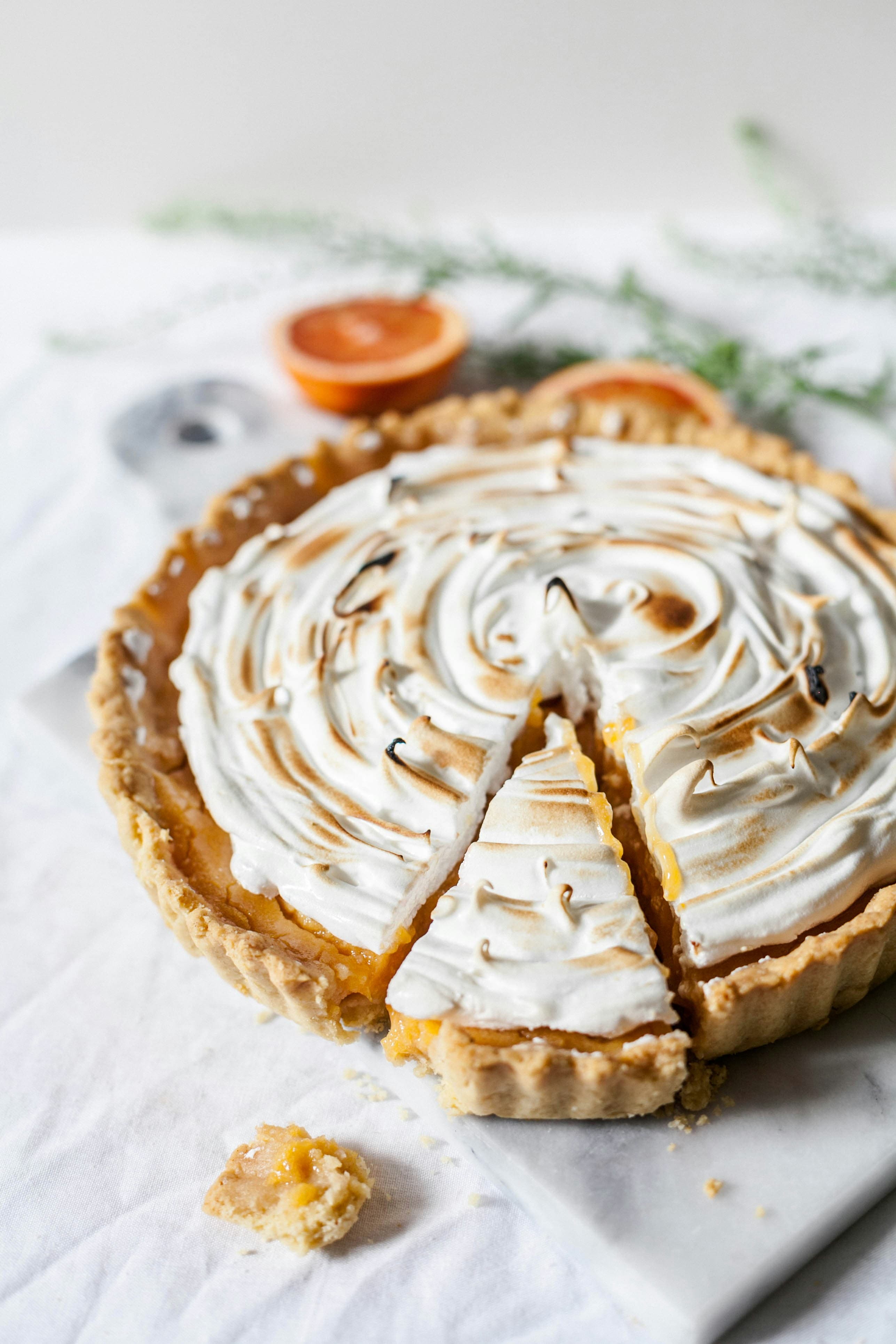 Lemon tart with silky lemon cream
